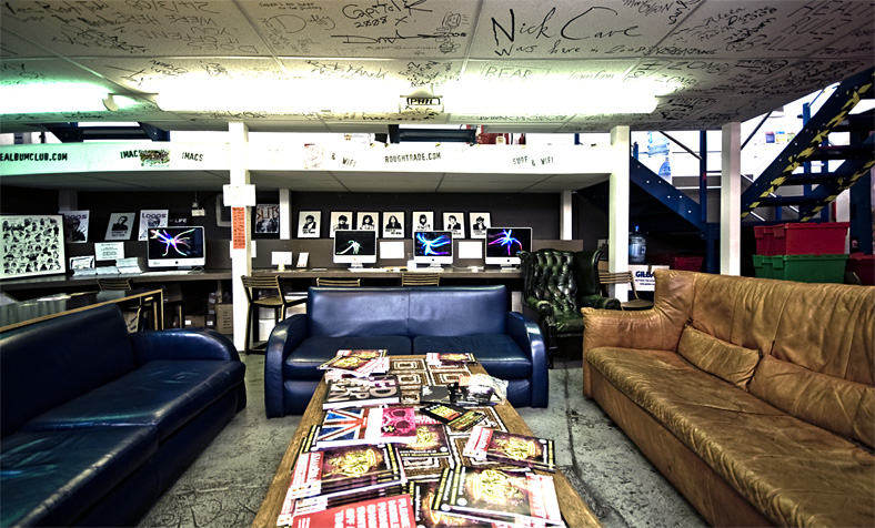 rough trade sofa area