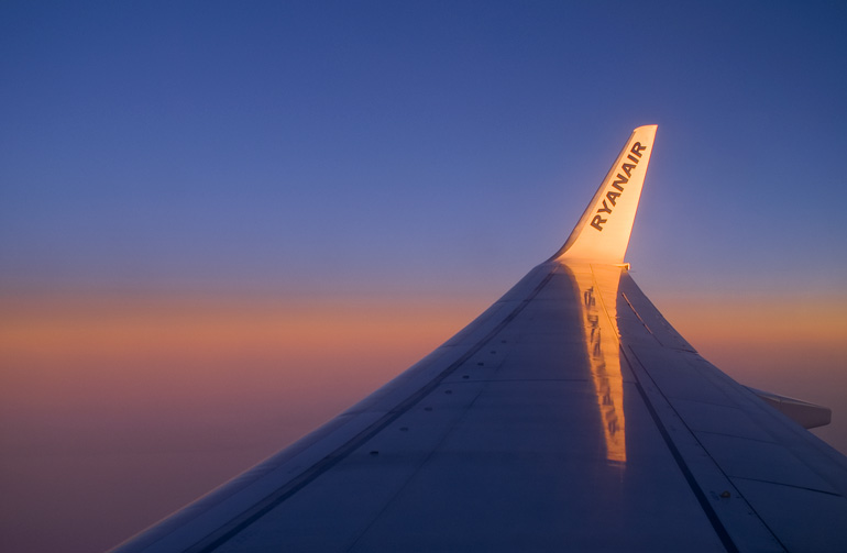 atardecer desde un avión